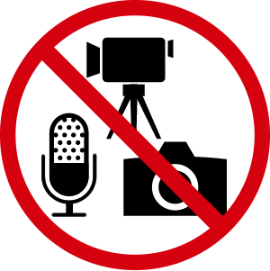 Photography and recording are prohibited in theaters and exhibition roomswith this symbol