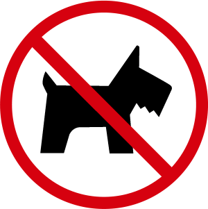 Dilarang membawa hewan peliharaan